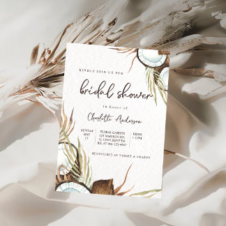 Convites Chá de panela Tropical Hawaiana Floral e Coconut