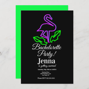 Convites Chá de panela tropical Neon Flamingo