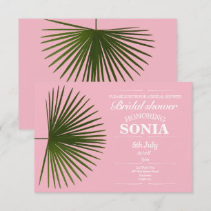 Convites Chá de panela Tropical Palm Frond Leaf Casamento