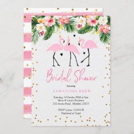 Convites Chá de panela Tropical Summer Flamingo