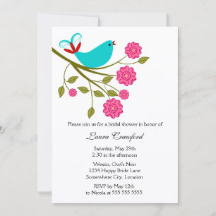 Convites Chá de panela Turquoise Songbird