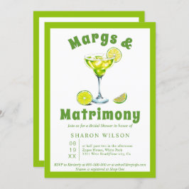Convites Chá de panela verde-coquetel Margs & Matrimony