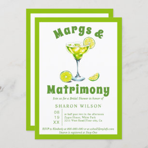 Convites Chá de panela verde-coquetel Margs & Matrimony