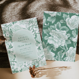 Convites Chá de panela Verde da Chinoiserie Sage