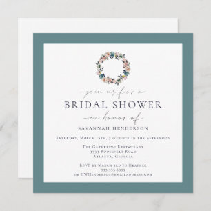 Convites Chá de panela Verde da Faixa de Água Rosa Sage