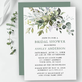 Convites Chá de panela Verde de Aquarela Verde Sage