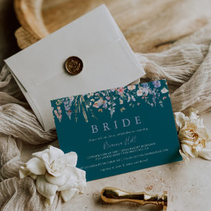 Convites Chá de panela Verde de flor selvagem multicolorido