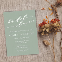 Convites Chá de panela Verde de Sage Clássico Minimalista