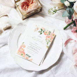 Convites Chá de panela Verde Elegante Blush & Sage