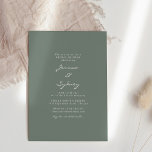 Convites Chá de panela Verde Mínimo Moderno Escuro do Sage<br><div class="desc">Chá de panela Verde de Sage Moderno Minimalista</div>