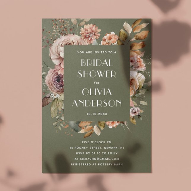 Convites Chá de panela Verde Oleícola Mudado | Woodland Boh (Criador carregado)