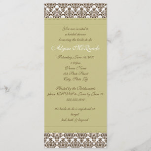 Convites chá de panela verde-oliva do damasco