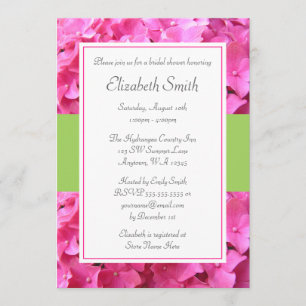 Convites Chá de panela Verde Rosa de Borda Hydrangea