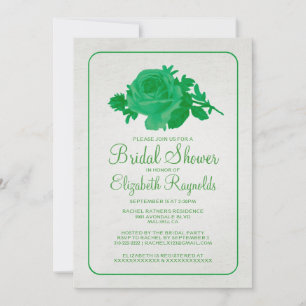 Convites Chá de panela Verde Russo Floral/Flor Convidado