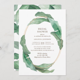 Convites Chá de panela verde tropical. Botânico elegante