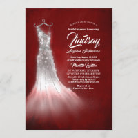 Chá de panela Vermelho Burgundy de Vestido de Silv