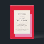 Convites Chá de panela Vermelho Cor-de-Rosa Moderno Geométr<br><div class="desc">Na moda Vermelho Cor-de-Rosa Moderno Geométrico</div>