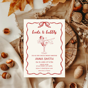 Convites Chá de panela Vermelho Rodeado desenhado à Mão