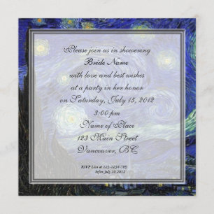 Convites Chá de panela,Vincent van Gogh, Starry Night