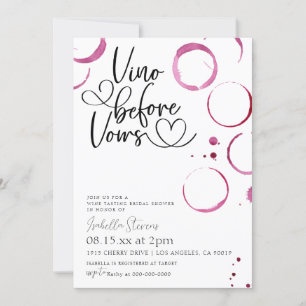 Convites Chá de panela Vino Before Vows