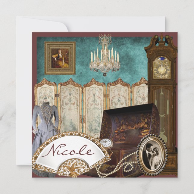 Convites Chá de panela Vintage (Frente)