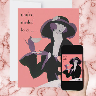 Convites Chá de panela Vintage Art Deco