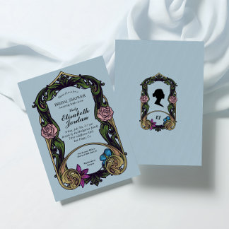 Convites Chá de panela Vintage Blue Bridgerton