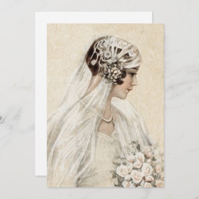 Convites Chá de panela Vintage Bride (Frente/Verso)