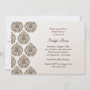 Convites Chá de panela Vintage Damask Convide para champanh