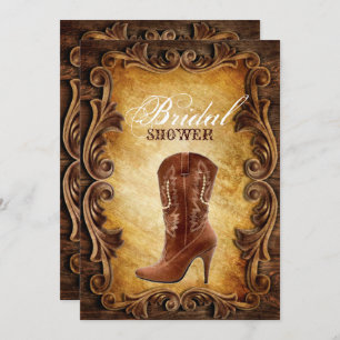 Convites chá de panela vintage de cowboybots ocidental