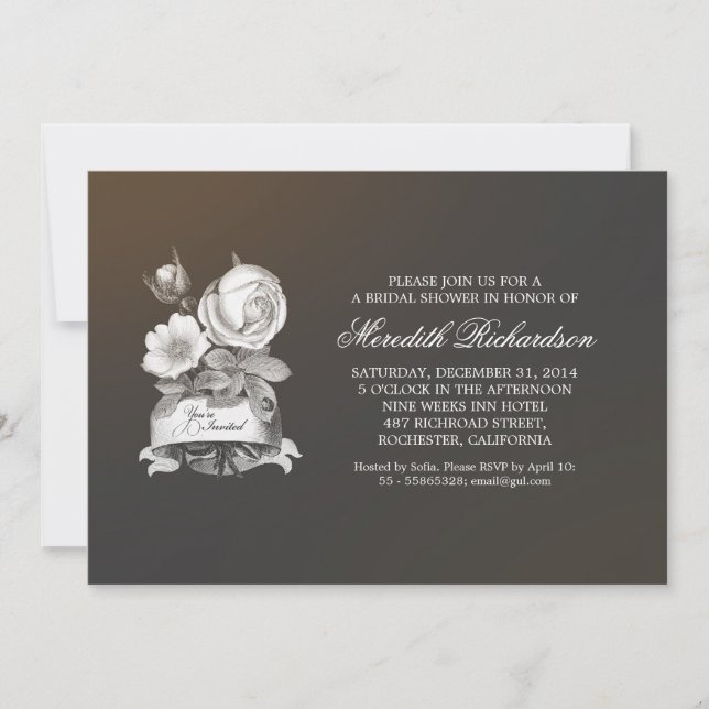 Convites chá de panela vintage elegante (Frente)