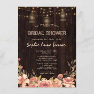 Convites Chá de panela Vintage Floral Madeira Velho Lanter