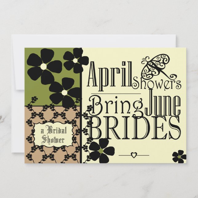 Convites Chá de panela Vintage Garden (Frente)