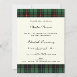 Convites Chá de panela Vintage, Tartan Davidson Pattern