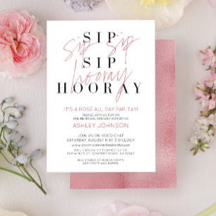 Convites Chá de panela Virtual de Tipografia do rosa All Da