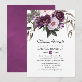 Convites Chá de panela Virtual Floral Profundo Velvet