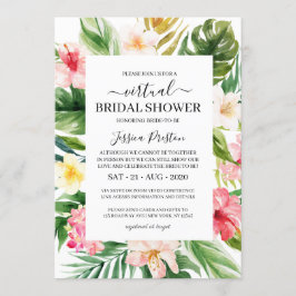 Convites Chá de panela Virtual Floral Tropical de Watercolo