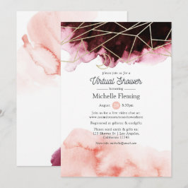 Convites Chá de panela Virtual Geométrico à Borda