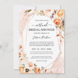 Convites Chá de panela Virtual Geométrico das Flores de Out