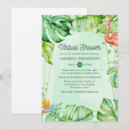 Convites Chá de panela Virtual Geométrico de Verão Tropical