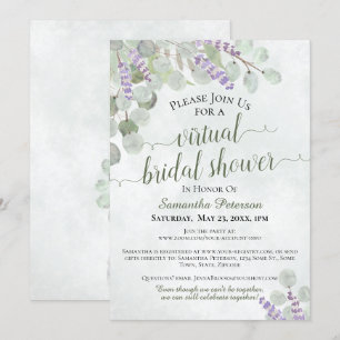 Convites Chá de panela Virtual Russo Eucalipto & Lavanda