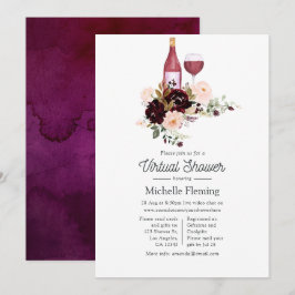 Convites Chá de panela virtual temático Berry e Blush Wine