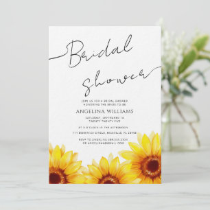 Convites Chá de panela Watercolor Girassol