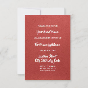 Convites Chá de panela Wedding 16th Bridal Red
