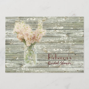 Convites chá de panela wedding de madeira do frasco de