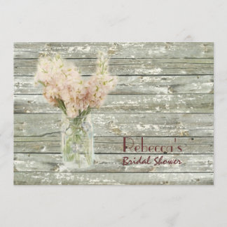 Convites chá de panela wedding de madeira do frasco de