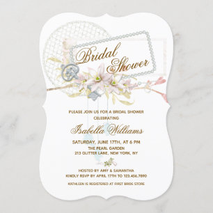 Convites Chá de panela Whimsic Boho Floral Pearl Wreath