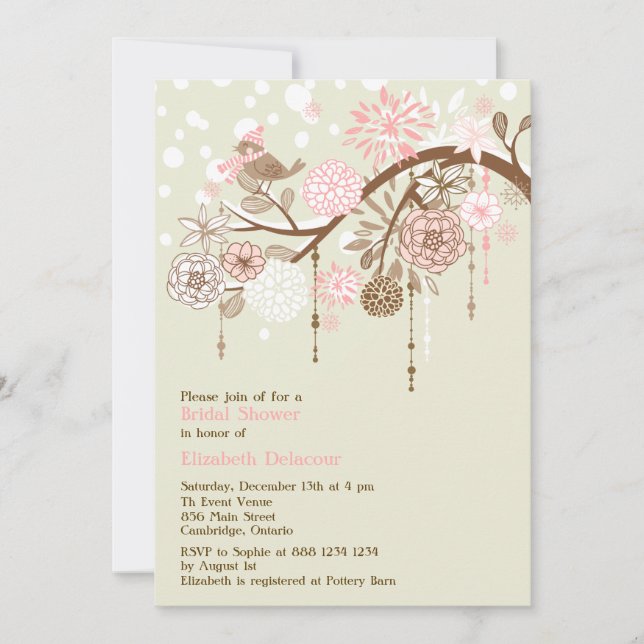 Convites Chá de panela Whimsical de inverno Vintage (Frente)