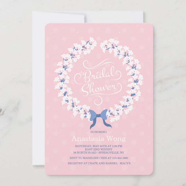 Convites Chá de panela White Stephanotis Wreath (Frente)