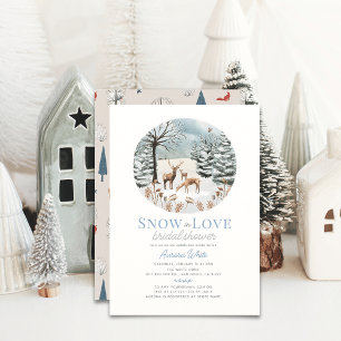 Convites Chá de panela Winterscape da Família Deer da Neve 